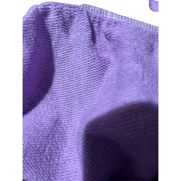 Zelle S 5/6 generous animal print French terry sweatshirt in purple lavender euc - Picture 6 of 8